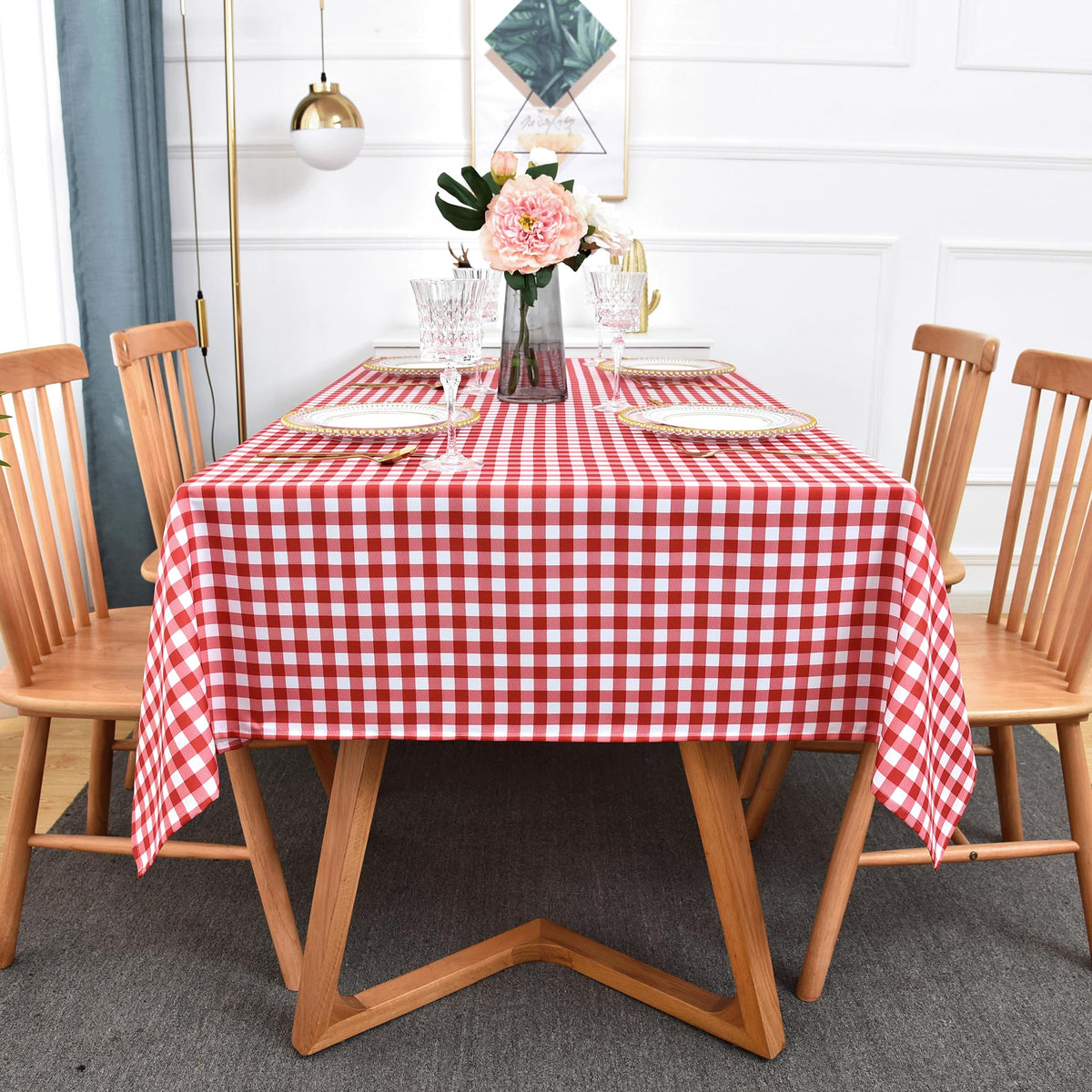 Waterproof Checkered Tablecloth Fabric