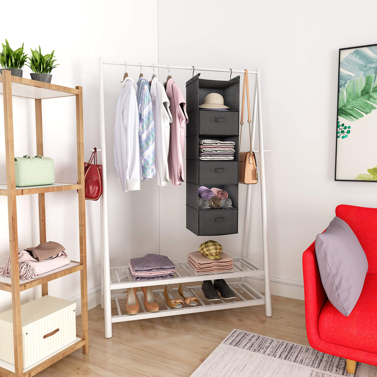 6 Tier Shelf Hanging Closet Organizer