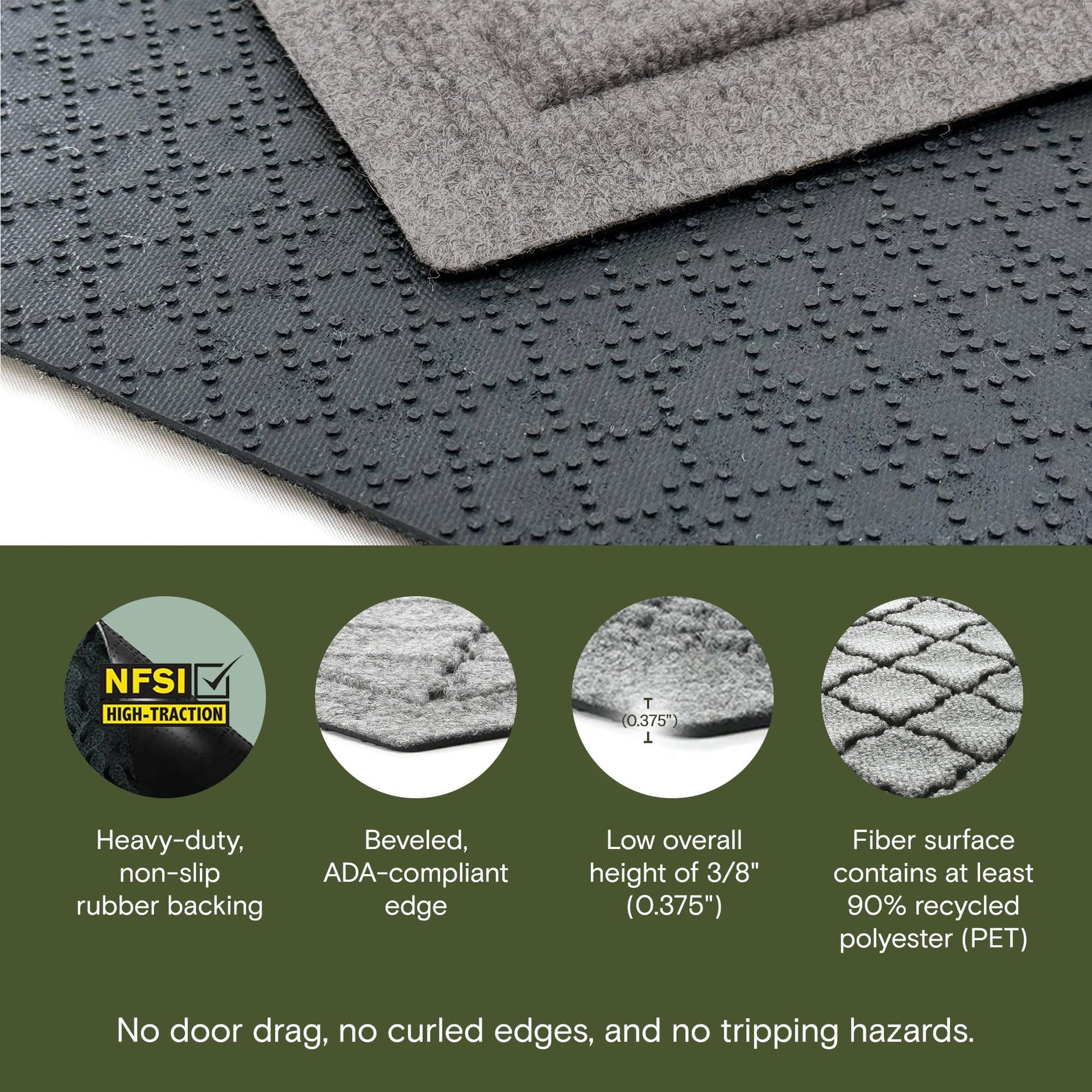 Cordova Front Door Mat Indoor Outdoor Entrance (24 Sq Ft)