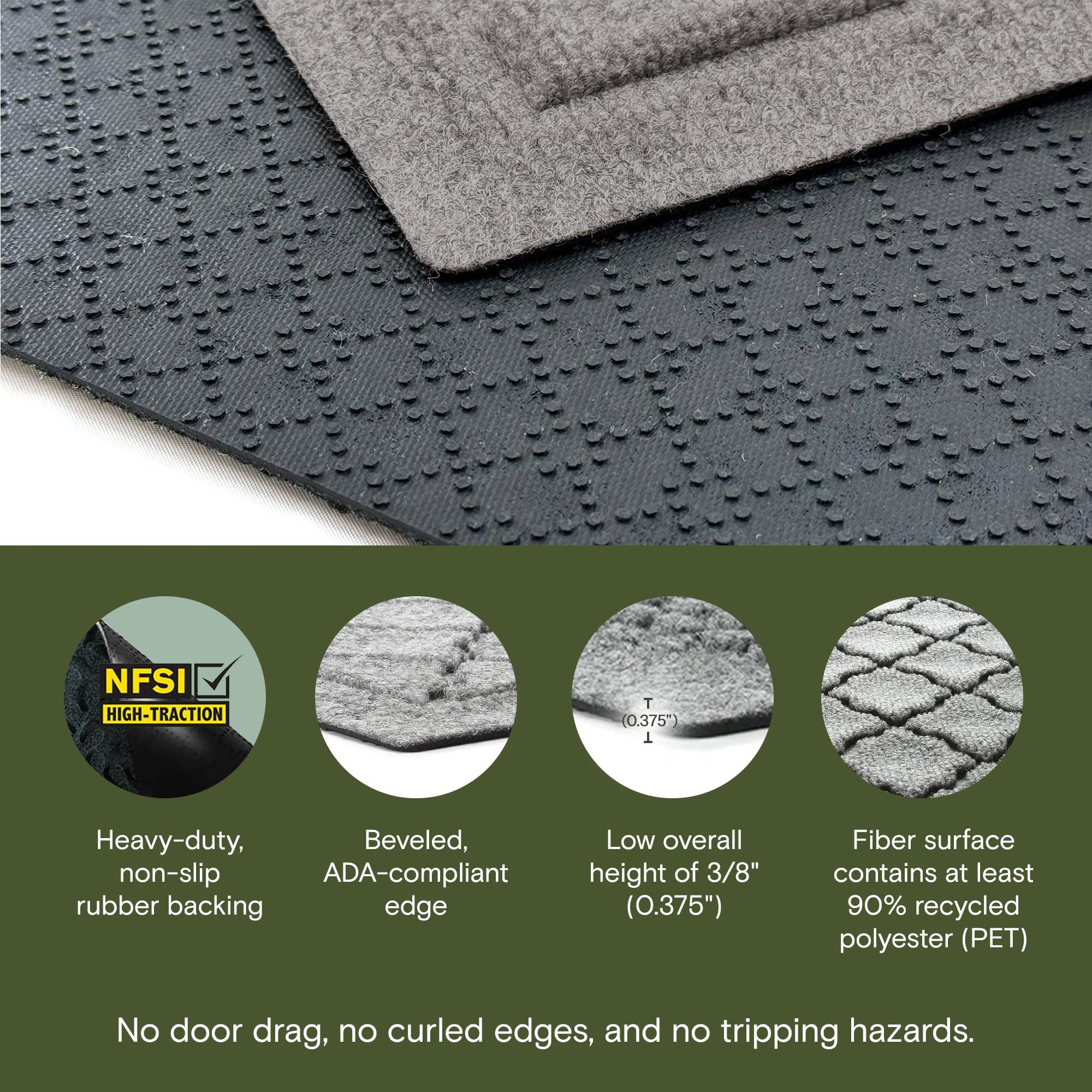 Cordova Front Door Mat Indoor Outdoor Entrance (24 Sq Ft)