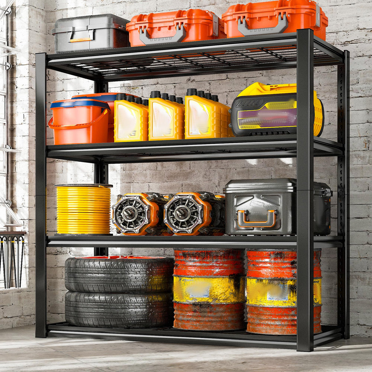 40" W Storage Shelves with Wire Mesh Panels for Garage Organization (2 Count)