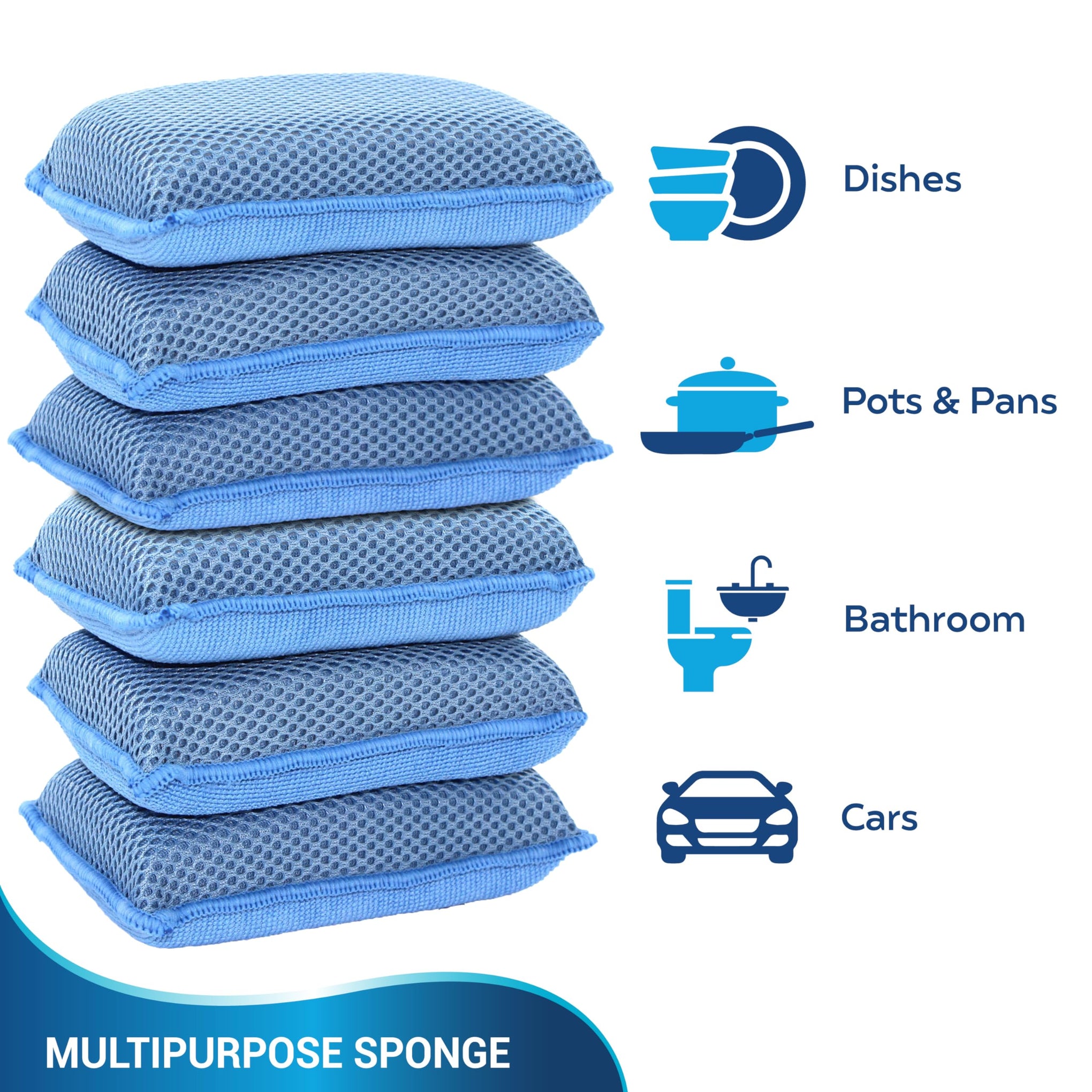 Miracle Microfiber Kitchen Sponge by Scrub (6 Count)
