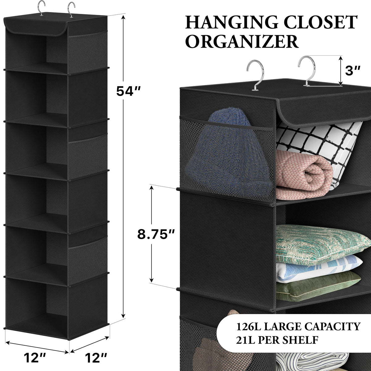 6 Shelf Hanging Closet Organizer (6 Count)