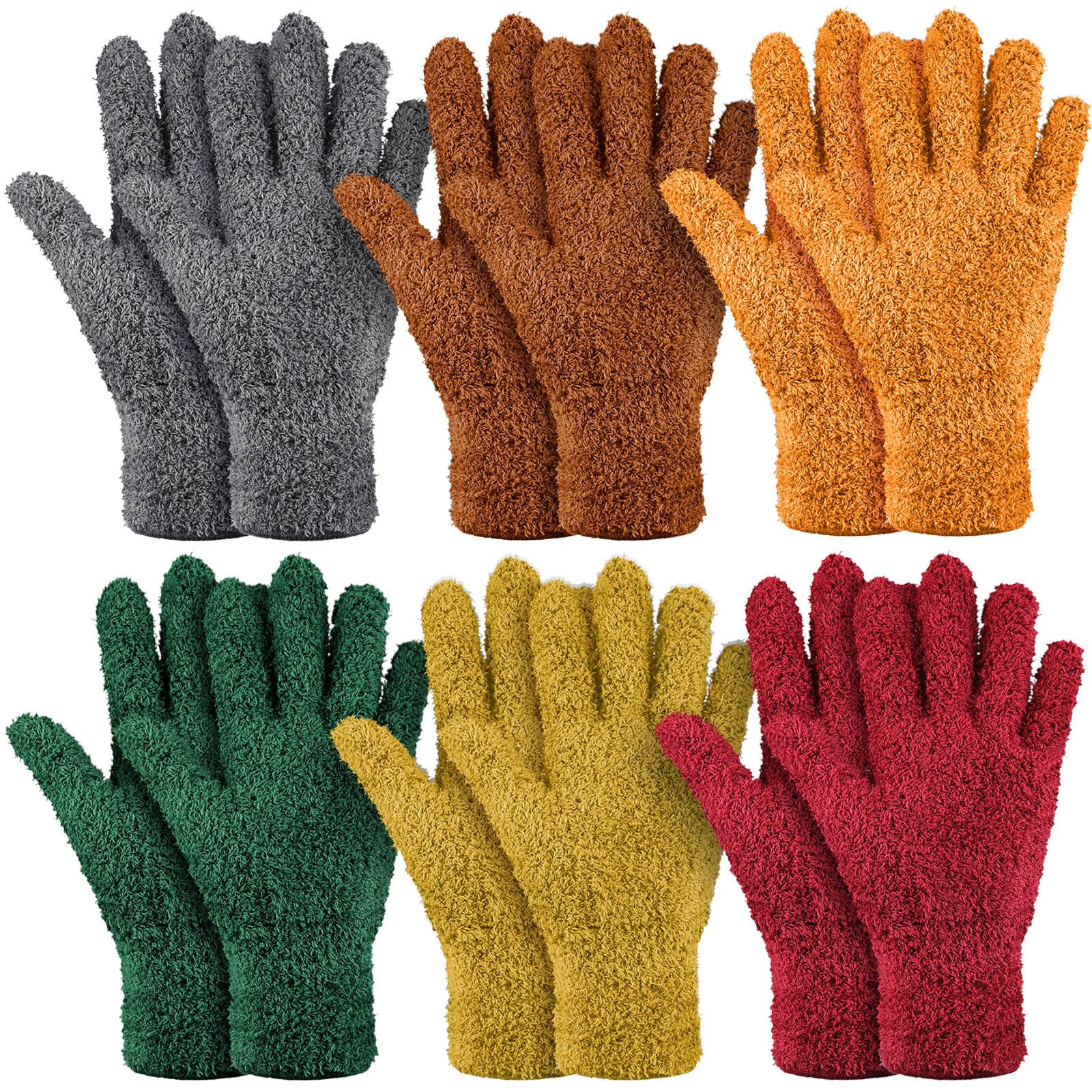 6 Pairs Microfiber Dusting Gloves