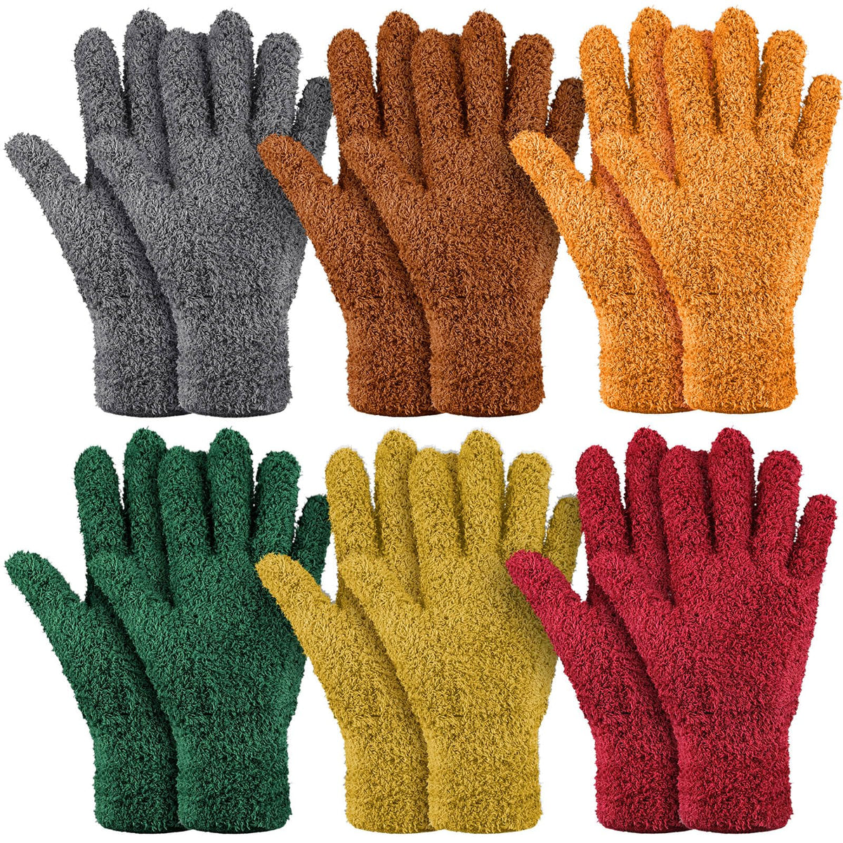 6 Pairs Microfiber Dusting Gloves