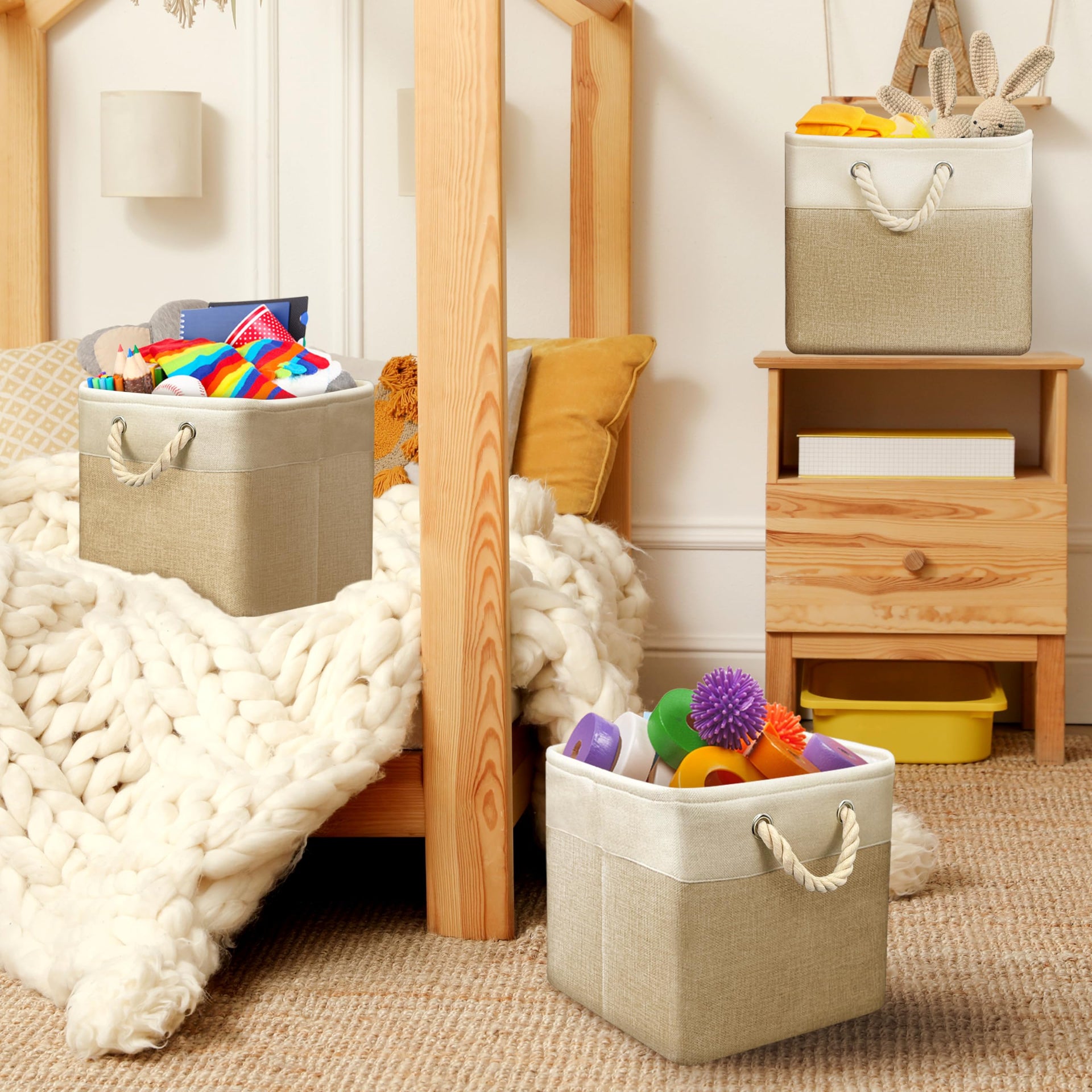 13" x 13" Large Fabric Storage Cubes (3 Count)