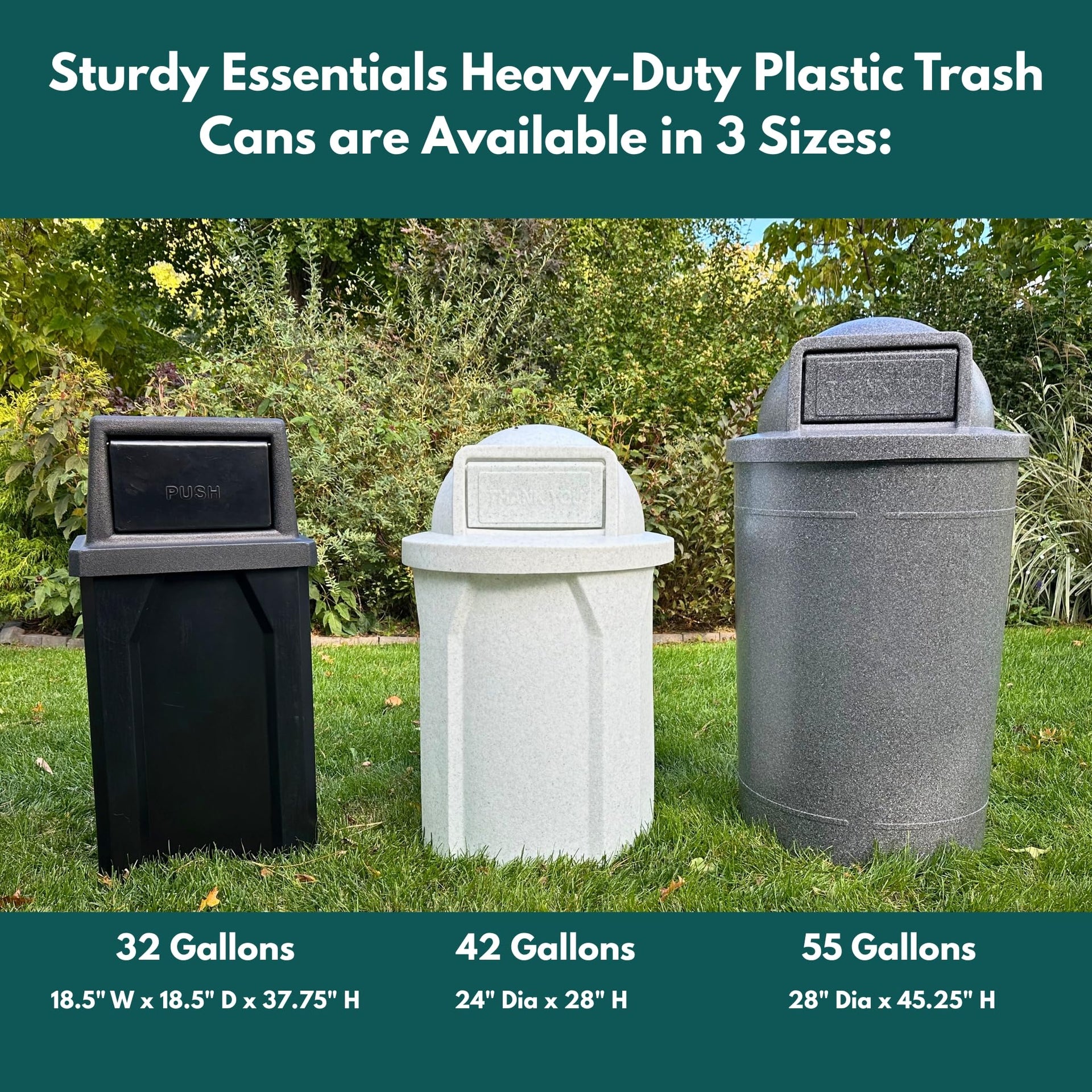 Campus Collection 32 Gallon Commercial Trash Can with Lid