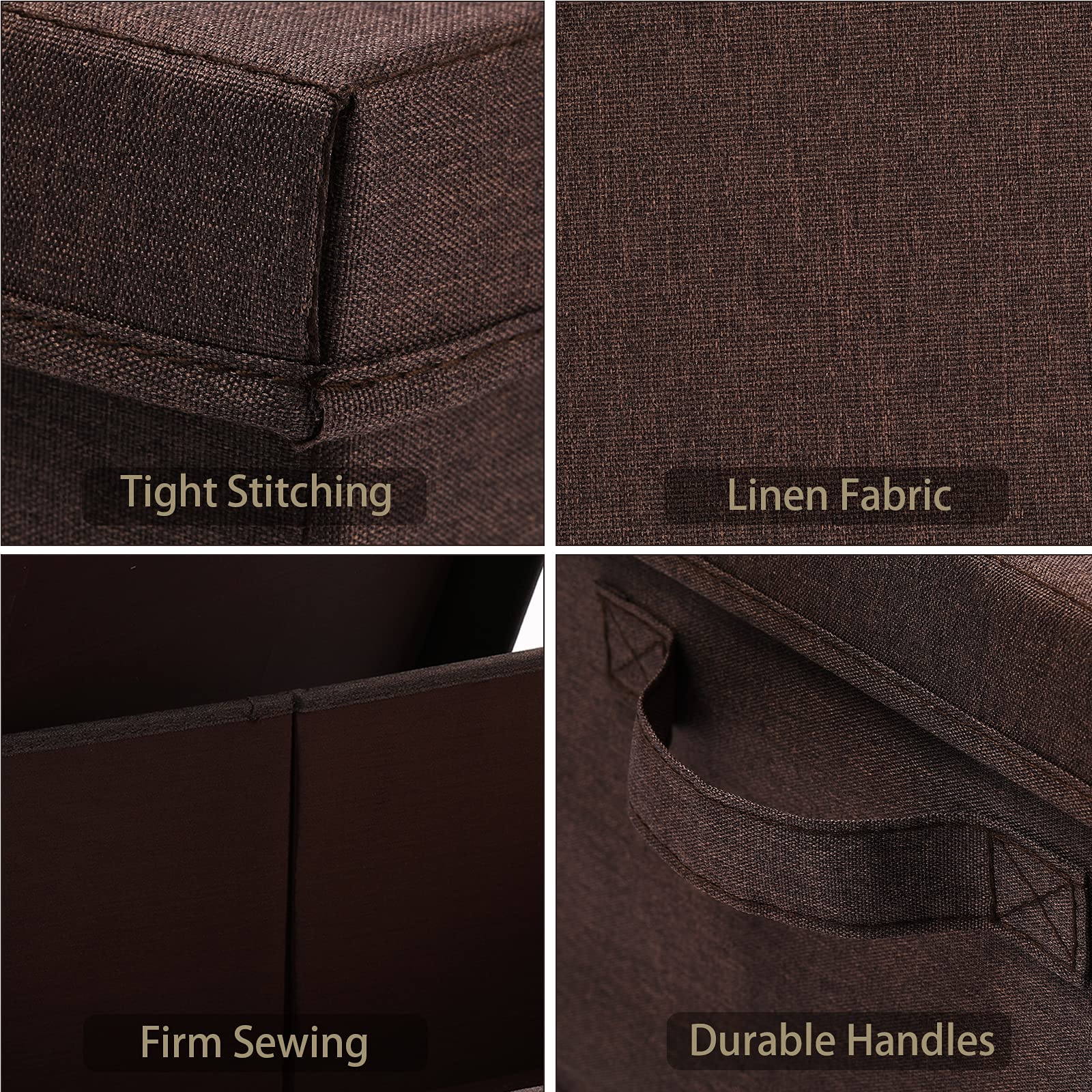 Linen Foldable Storage Bins with Lids (2 Count)