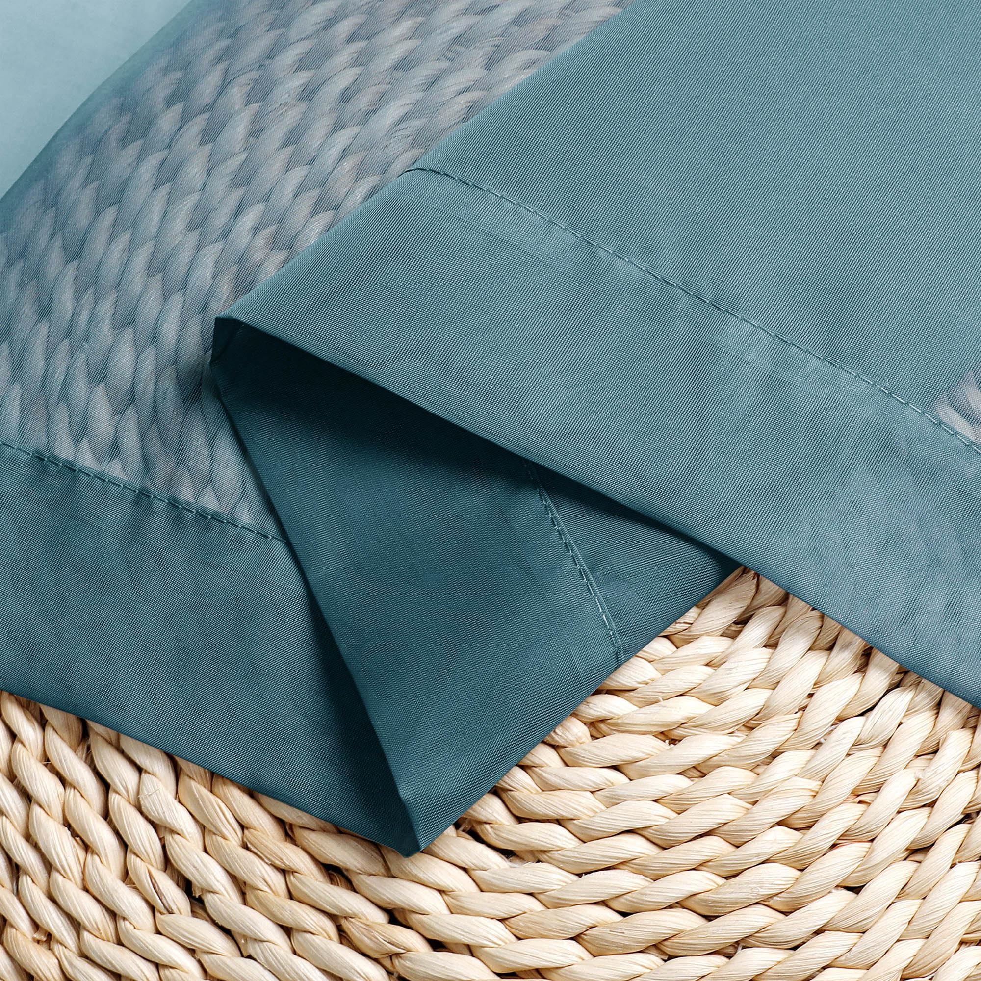Stone Blue Sheer Curtains 30 inch Length 2 Panels (2 Count)