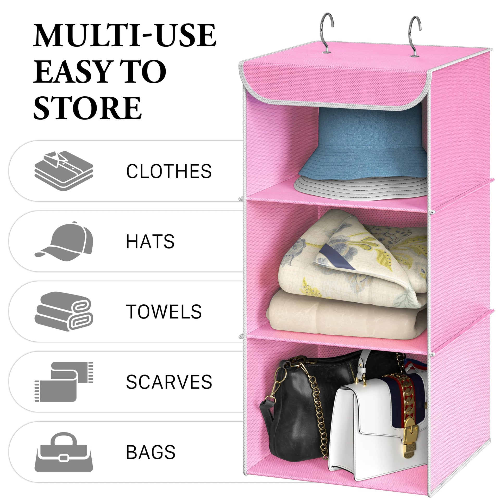 3 Shelf Hanging Closet Organizer (3 Count)