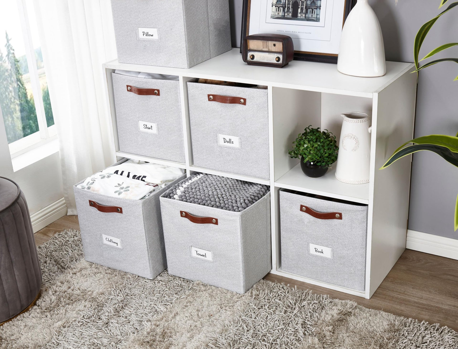 Storage Bins Cube Storage Bin with Labels (6 Count)