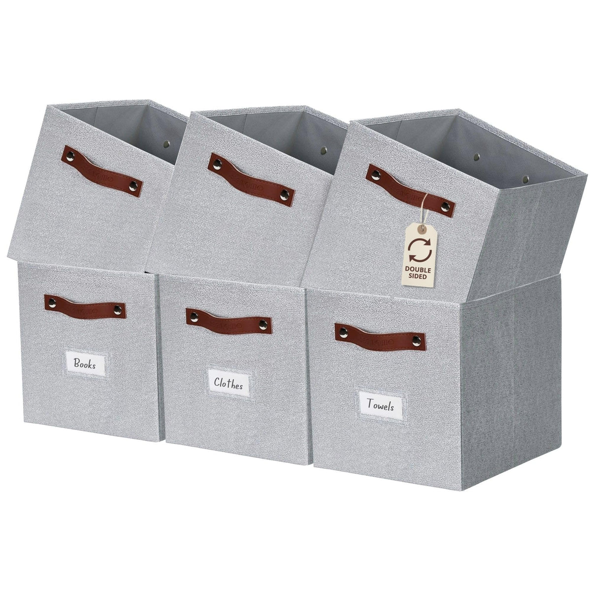 Storage Bins Cube Storage Bin with Labels (6 Count)