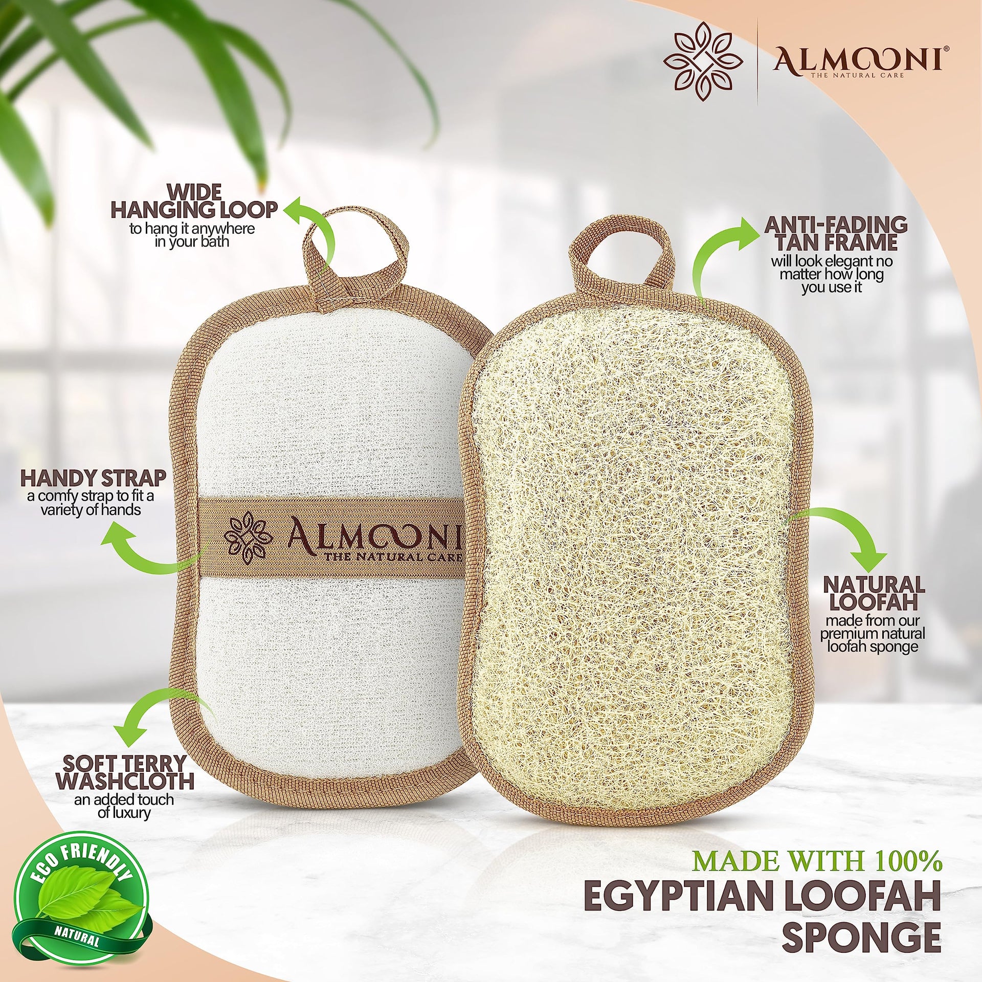 Natural Loofah Body Scrubber (2 Count)