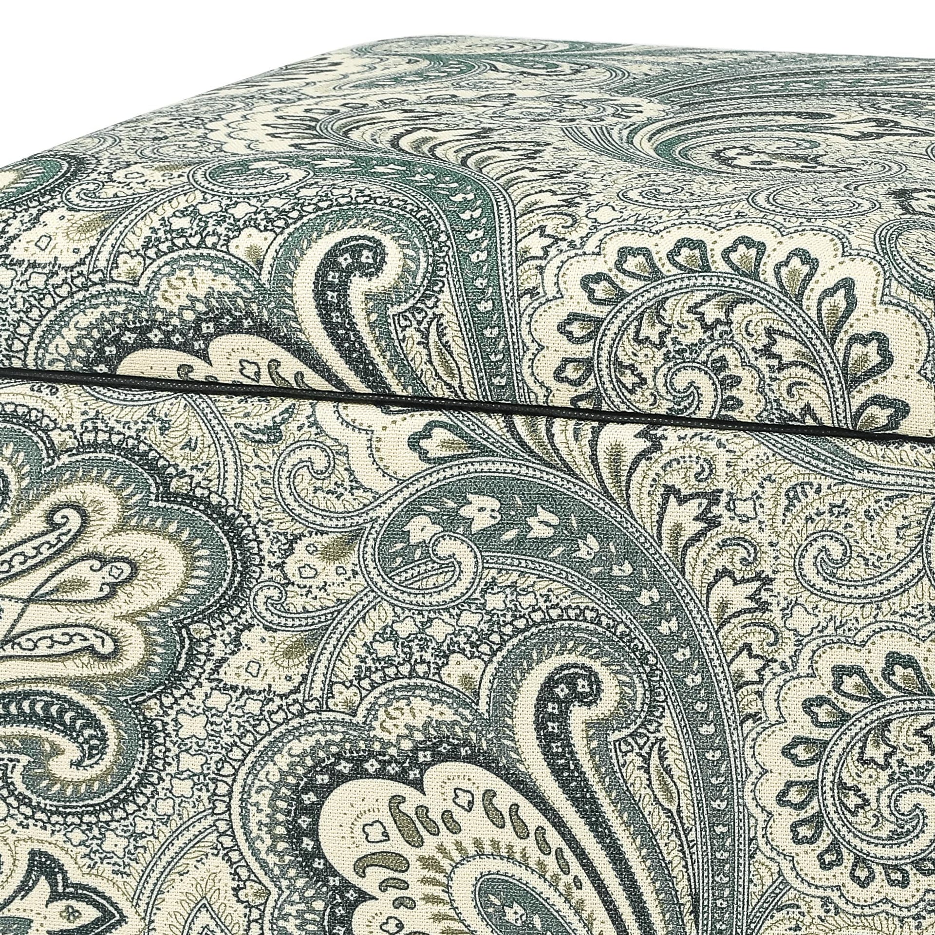 18" Cube Storage Ottoman in Blue Paisley