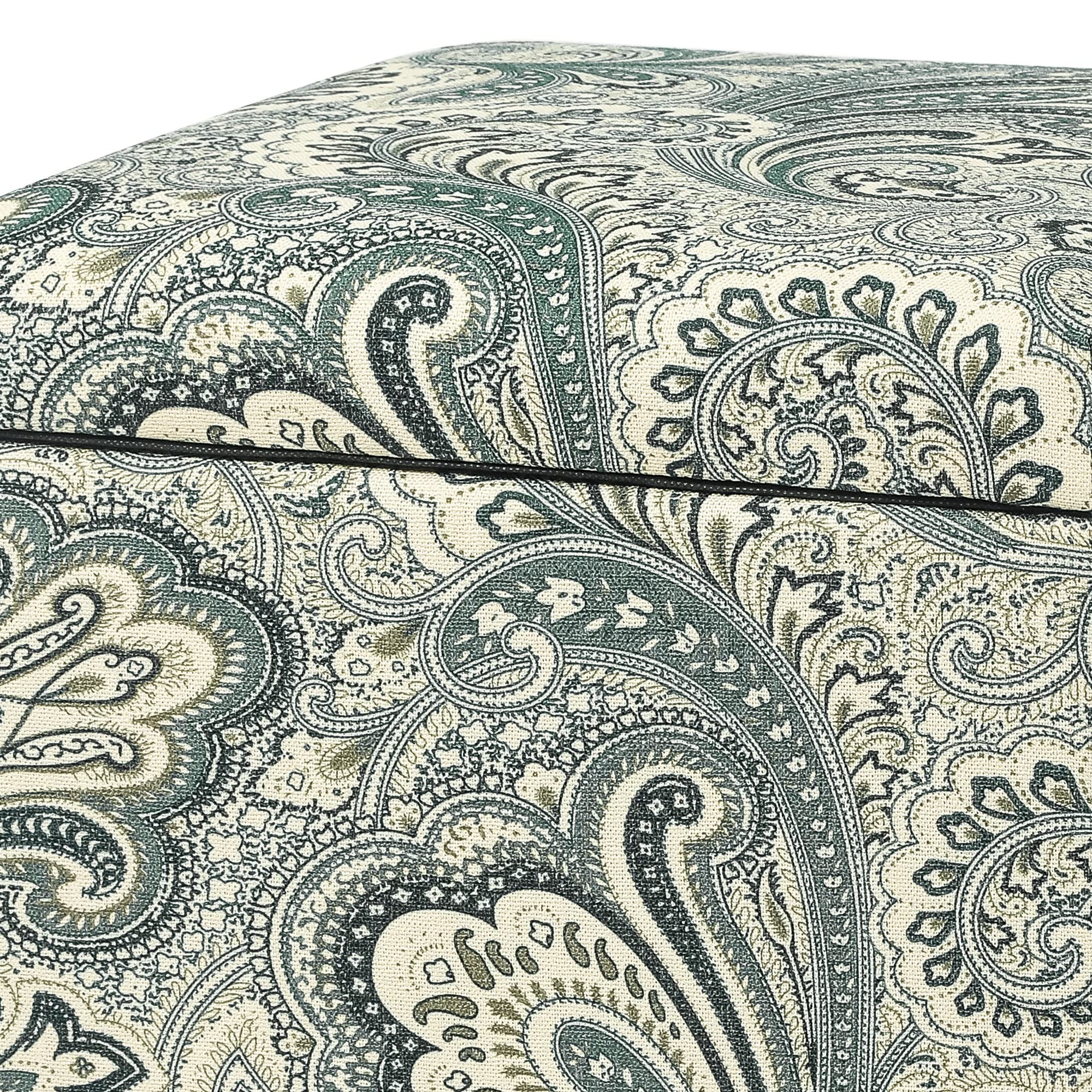 18" Cube Storage Ottoman in Blue Paisley