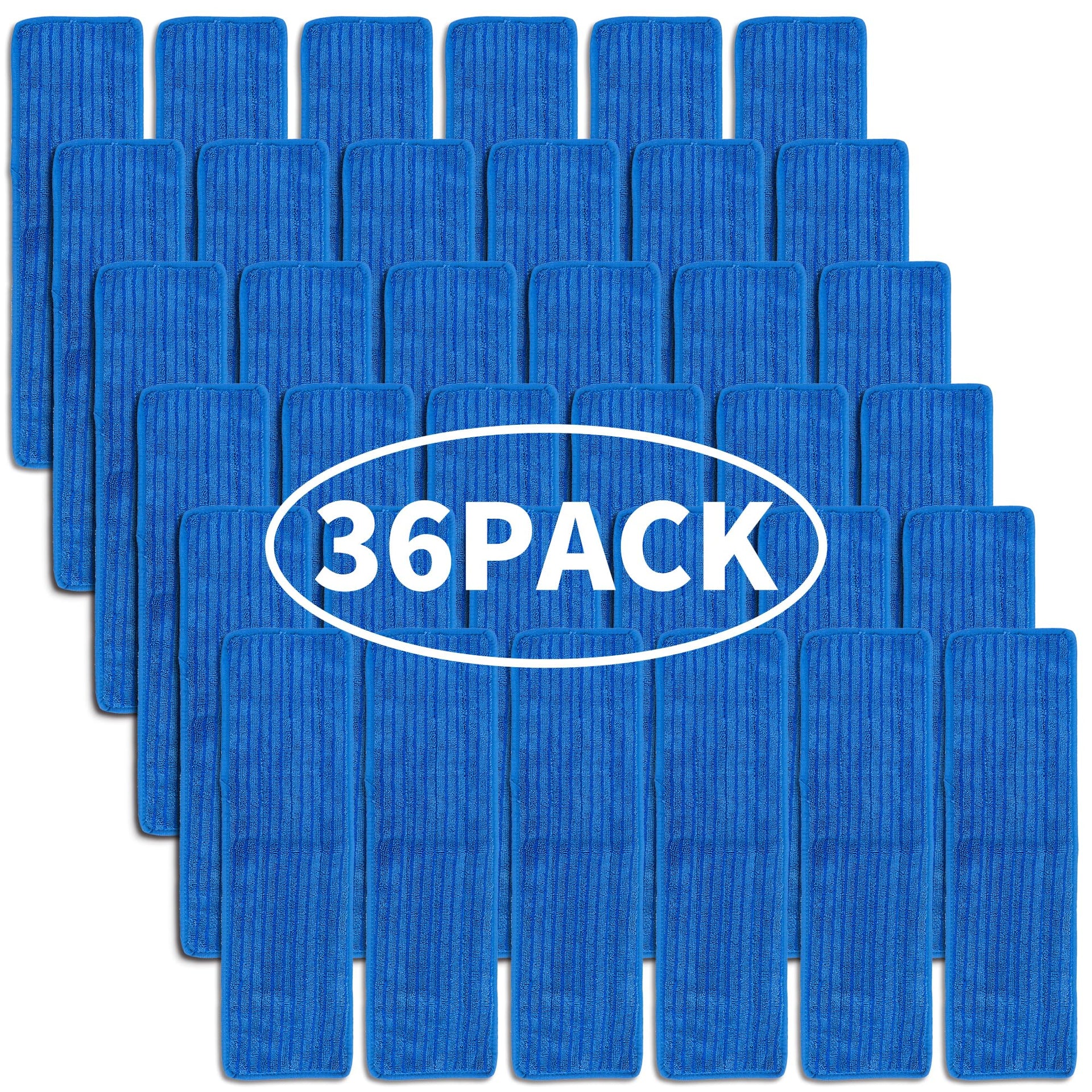 Matthew 18'' 36 Pcs Microfiber Mop Replacement Pads for Wet Dry Multi (36 Count)