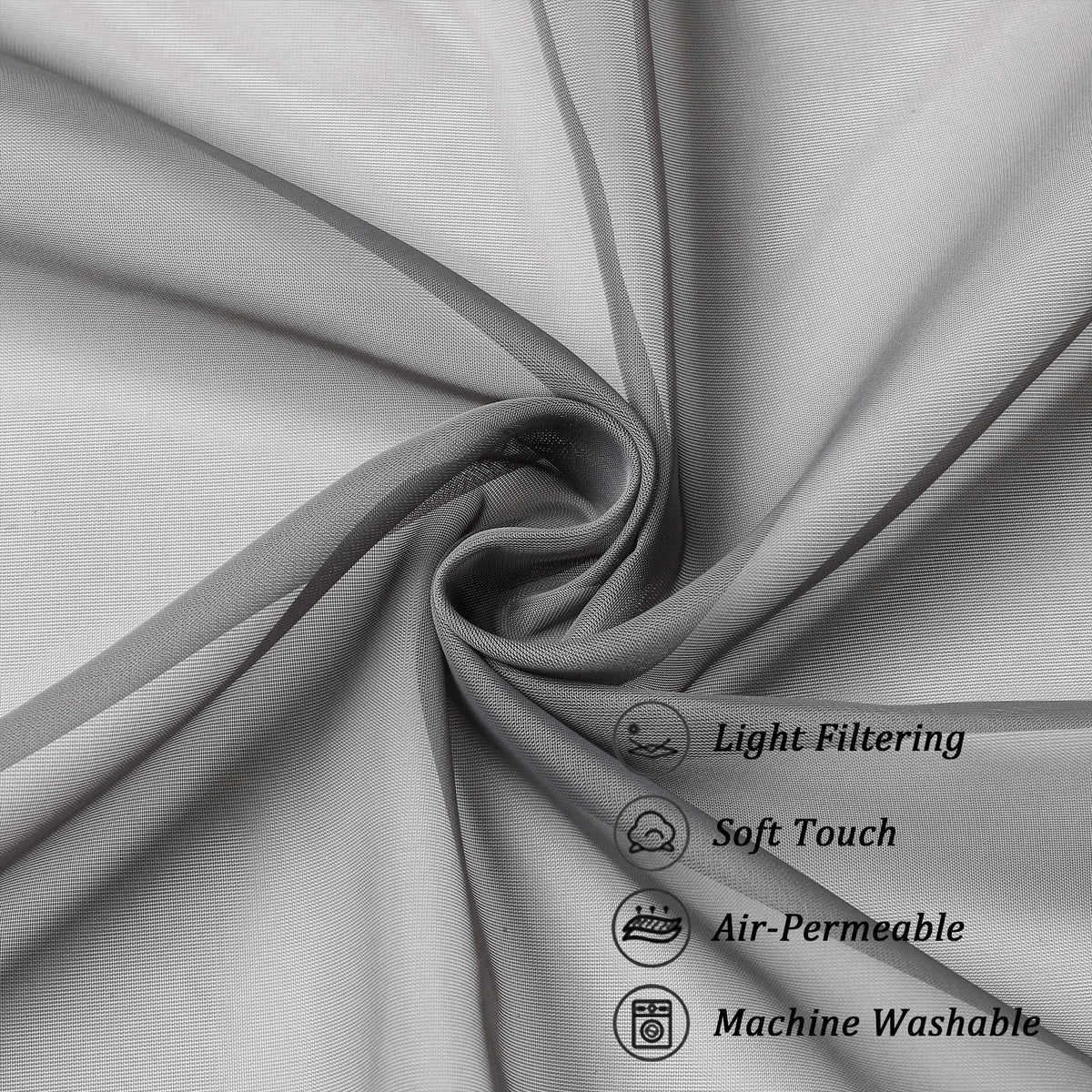 Sheer Window Curtain Panels 144 Inches Length 2 Pack