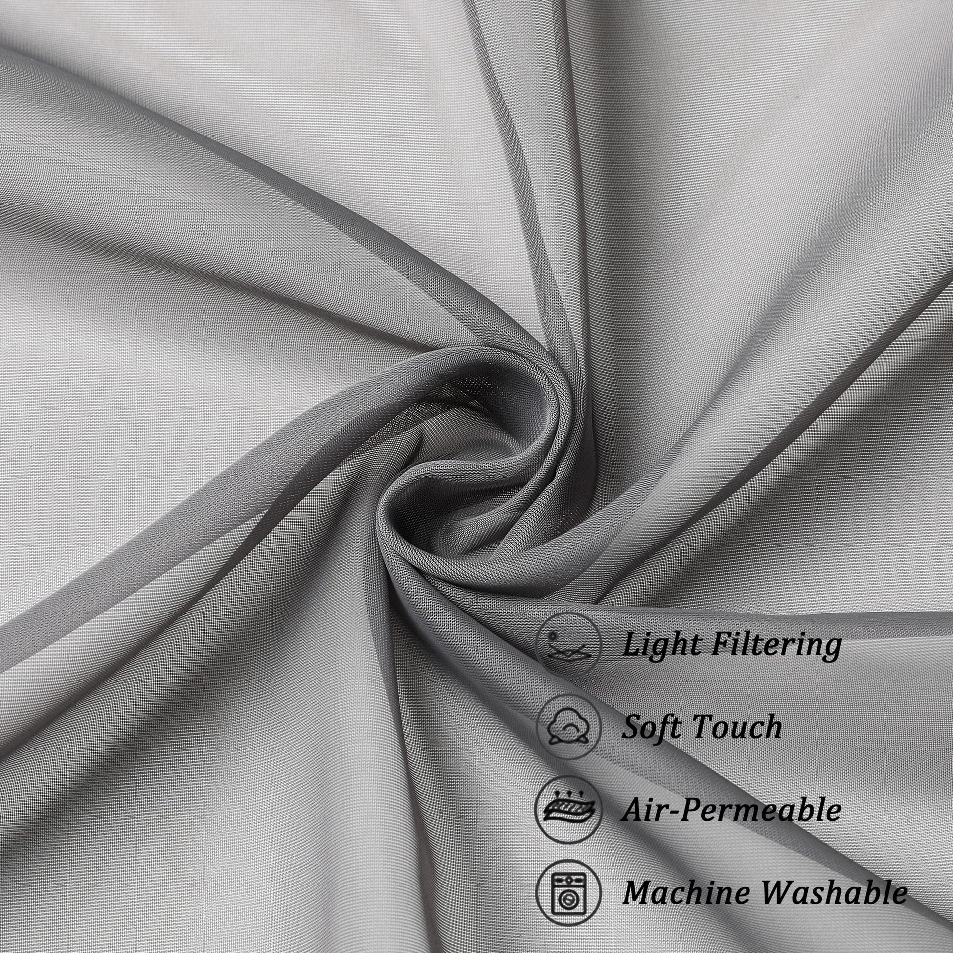 Sheer Window Curtains 72 inch Length 2 PCS