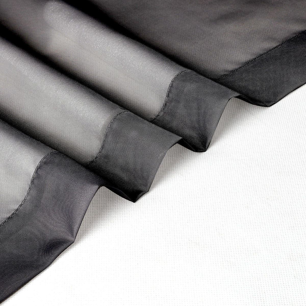 Black Sheer Scarf Valances for Windows 216 Inch Extra Long (2 Count)