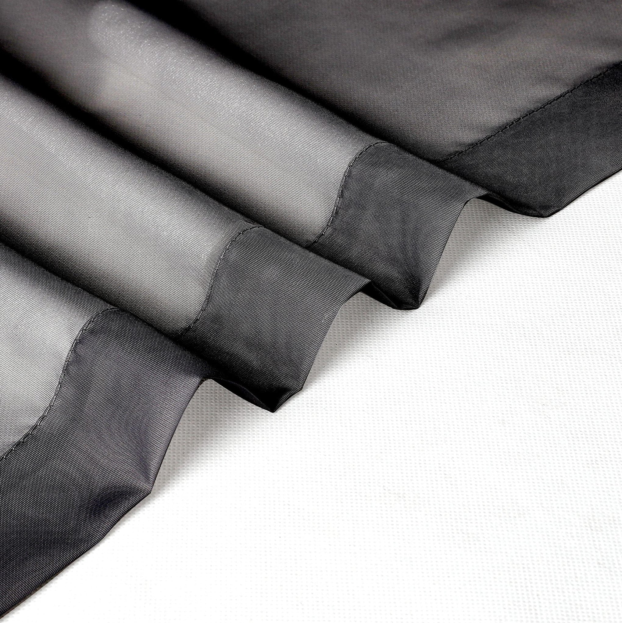 Black Sheer Curtains 45 Inches Length 2 Panels