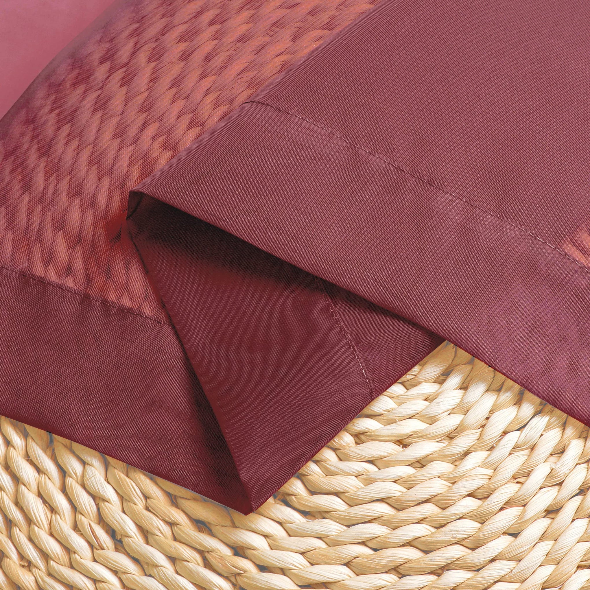 Burgundy Sheer Valance for Windows (2 Count)