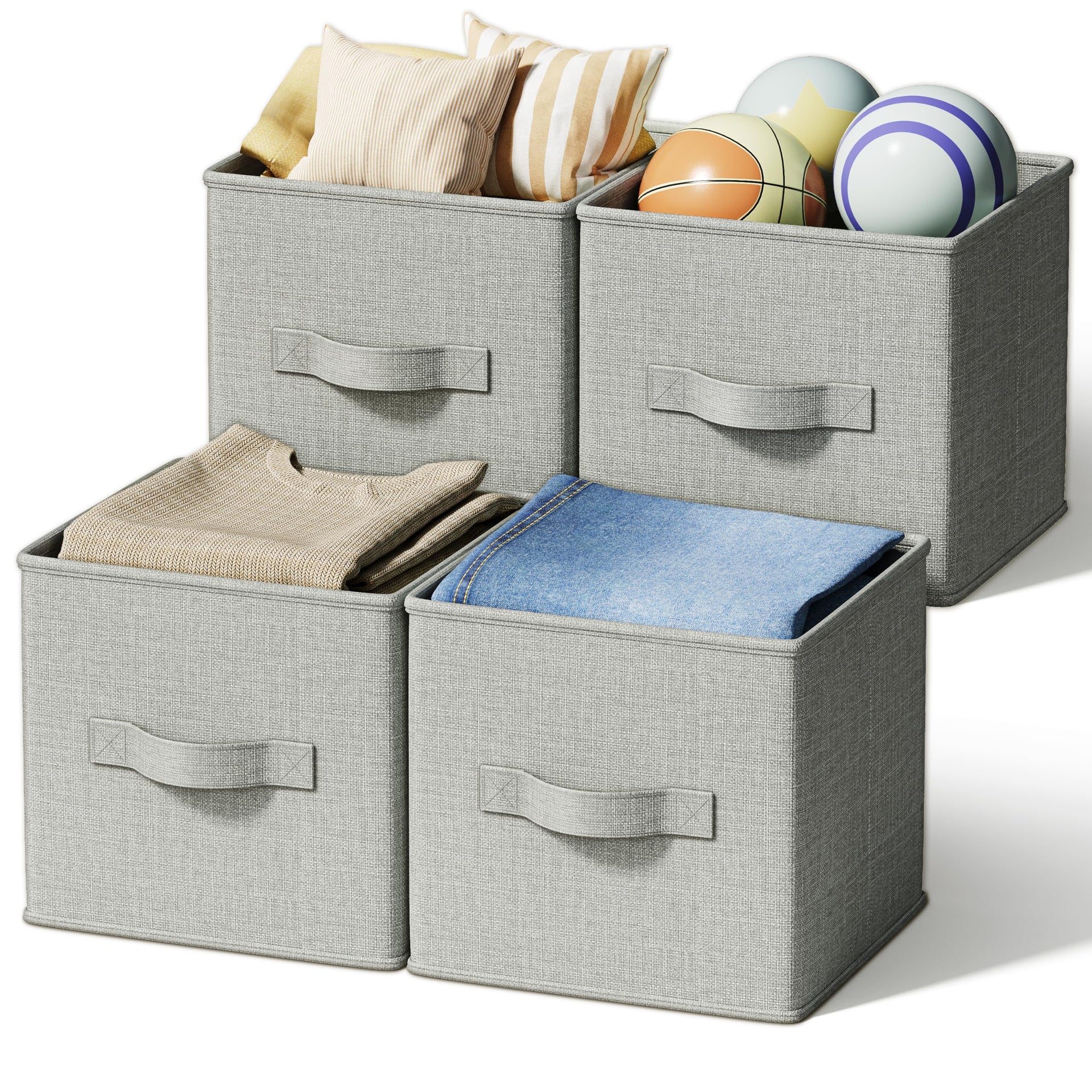 4 Pack Foldable Fabric Closet Storage Bins (4 Count)