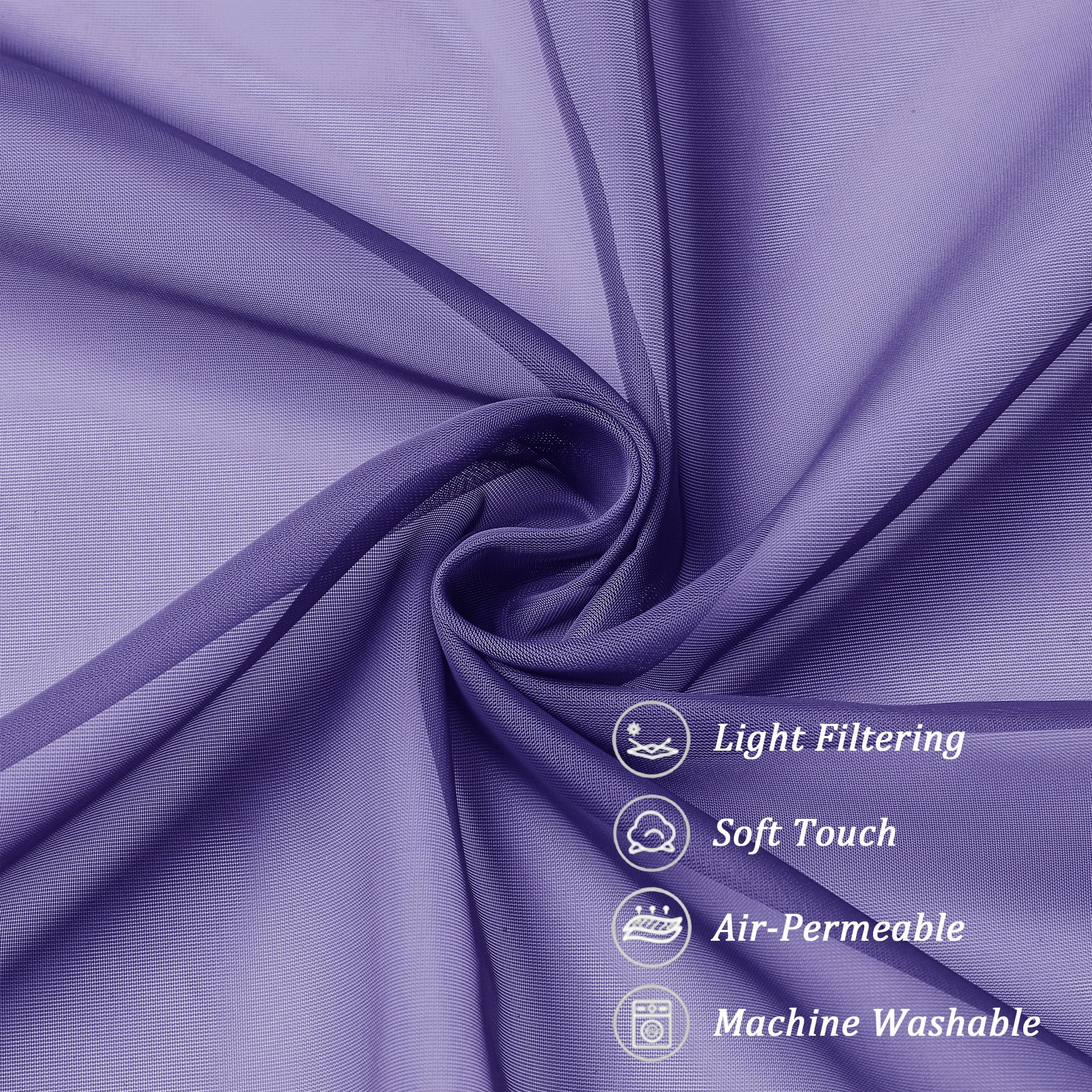 Sheer Curtains 63 Inch Length 2 Panels (2 Count)