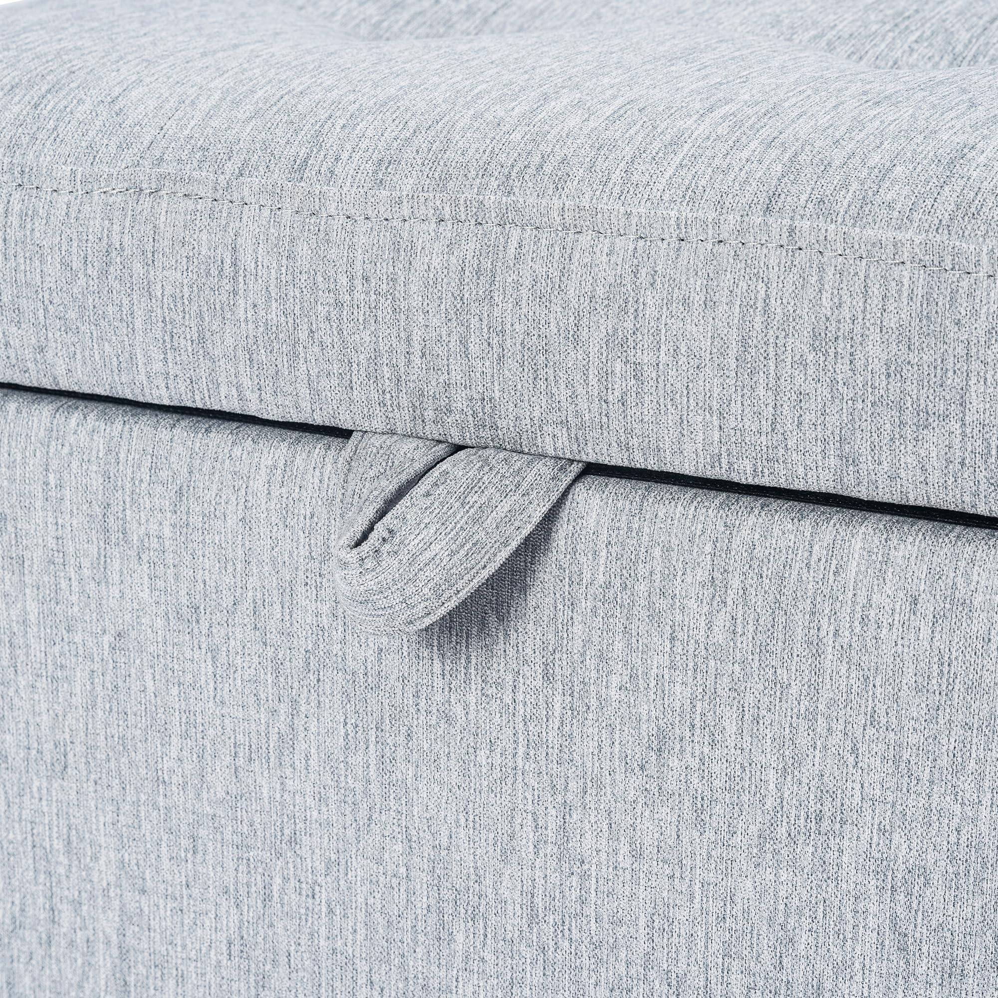 18 inch Linen Storage Ottoman for Living Room & Bedroom