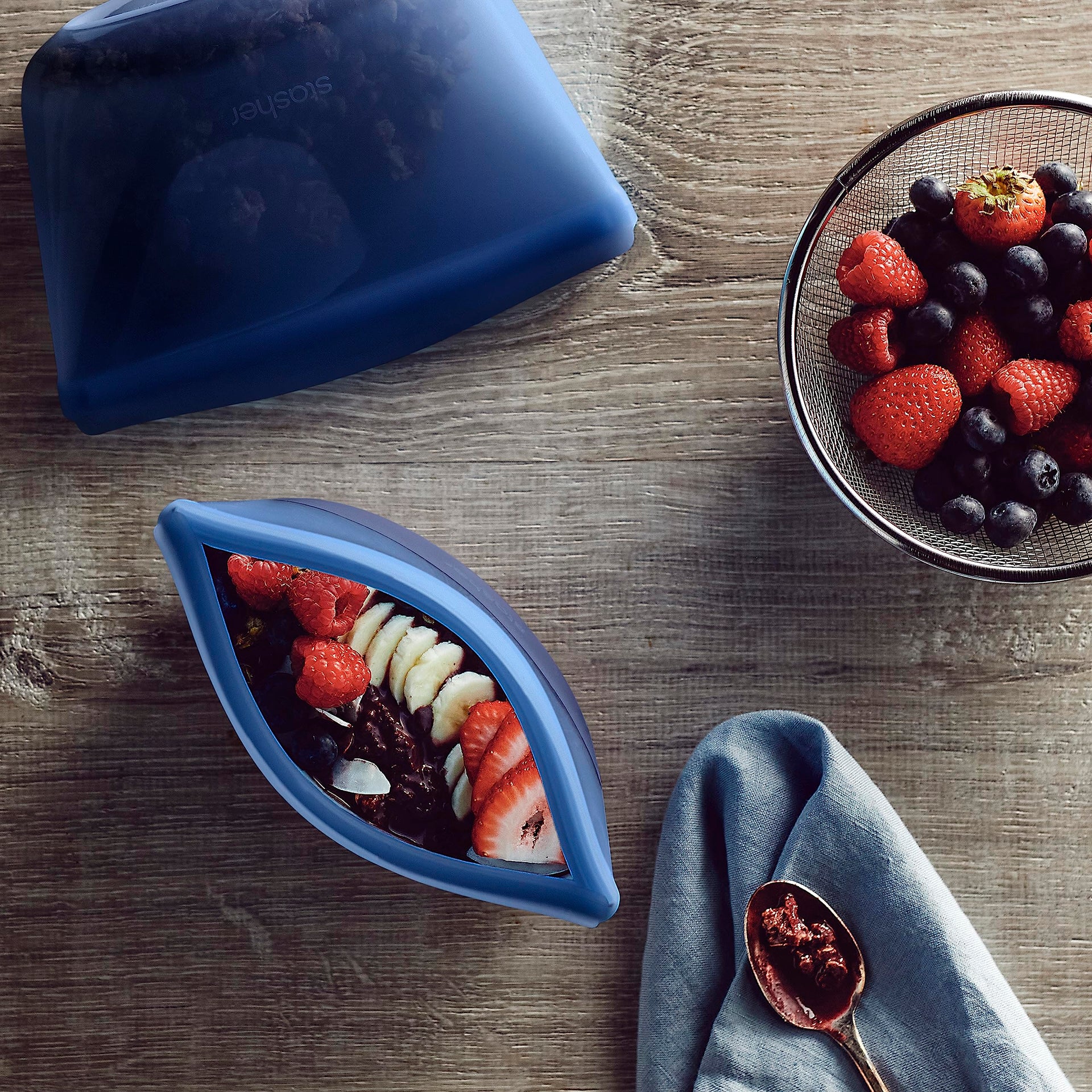 Premium Reusable Silicone Food Storage Bowl