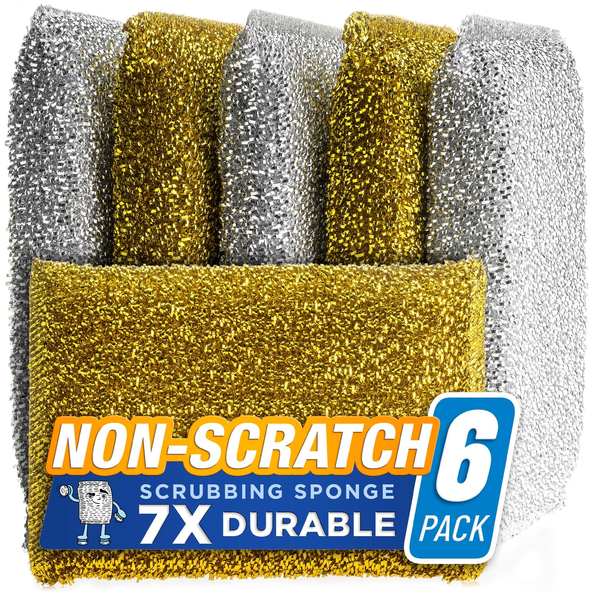 SPONGENATOR Kitchen Sponges for Dishes (6 Count)