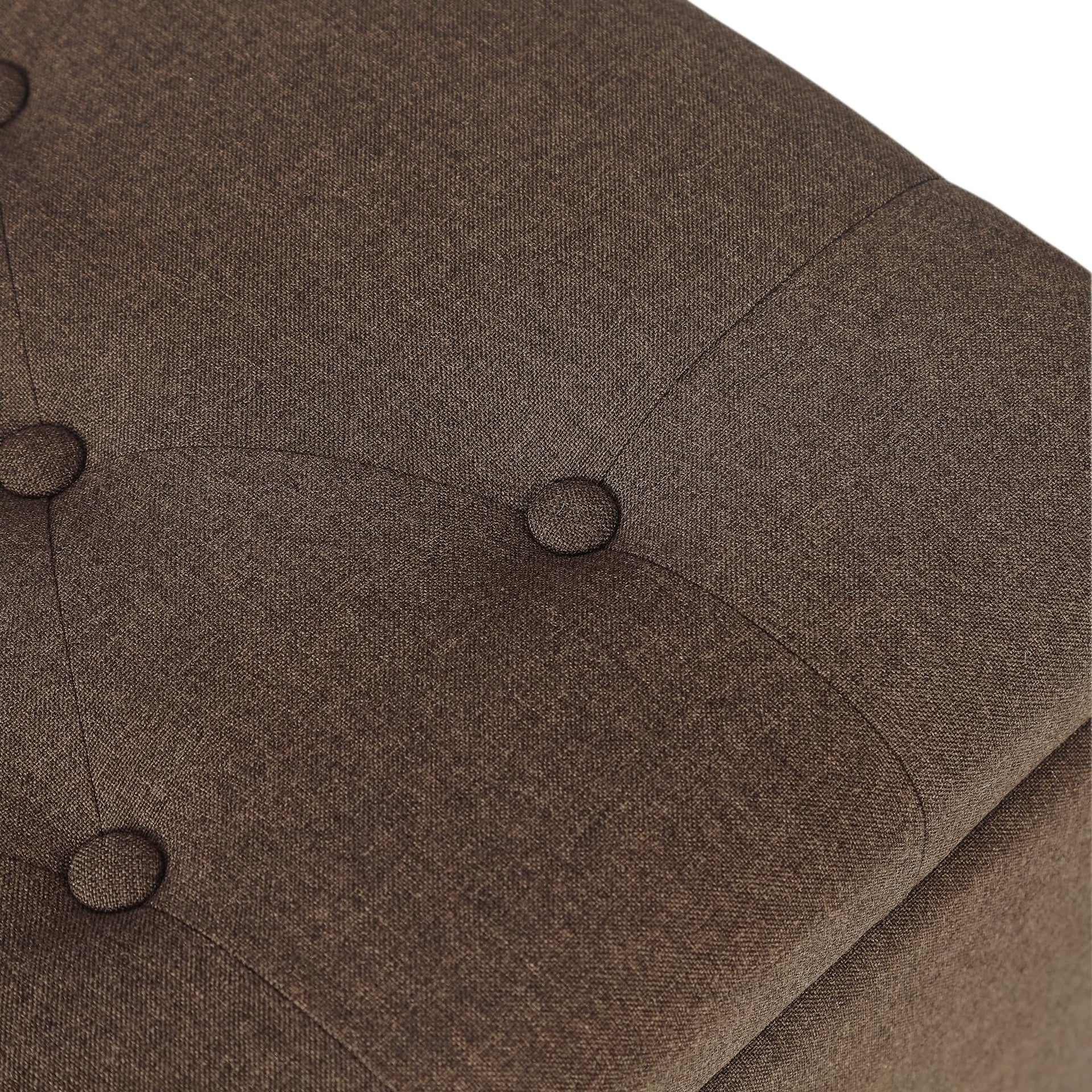 Storage Ottoman Linen Tufted Bench