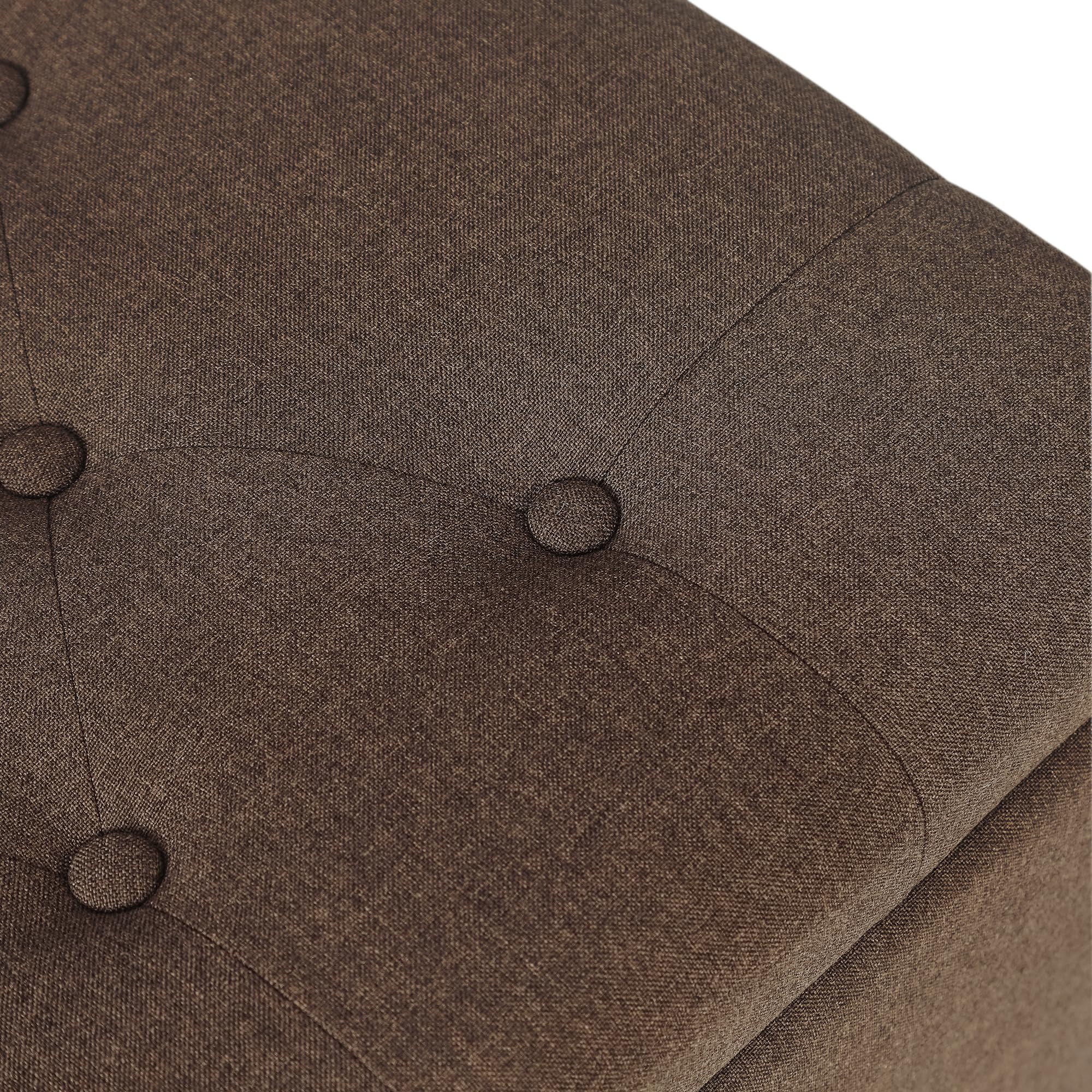 Storage Ottoman Linen Tufted Bench