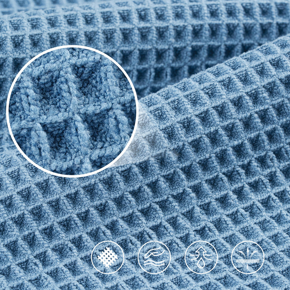 430 GSM Poly Blend Microfiber Quick Dry Waffle Bath Towel (4 Count)