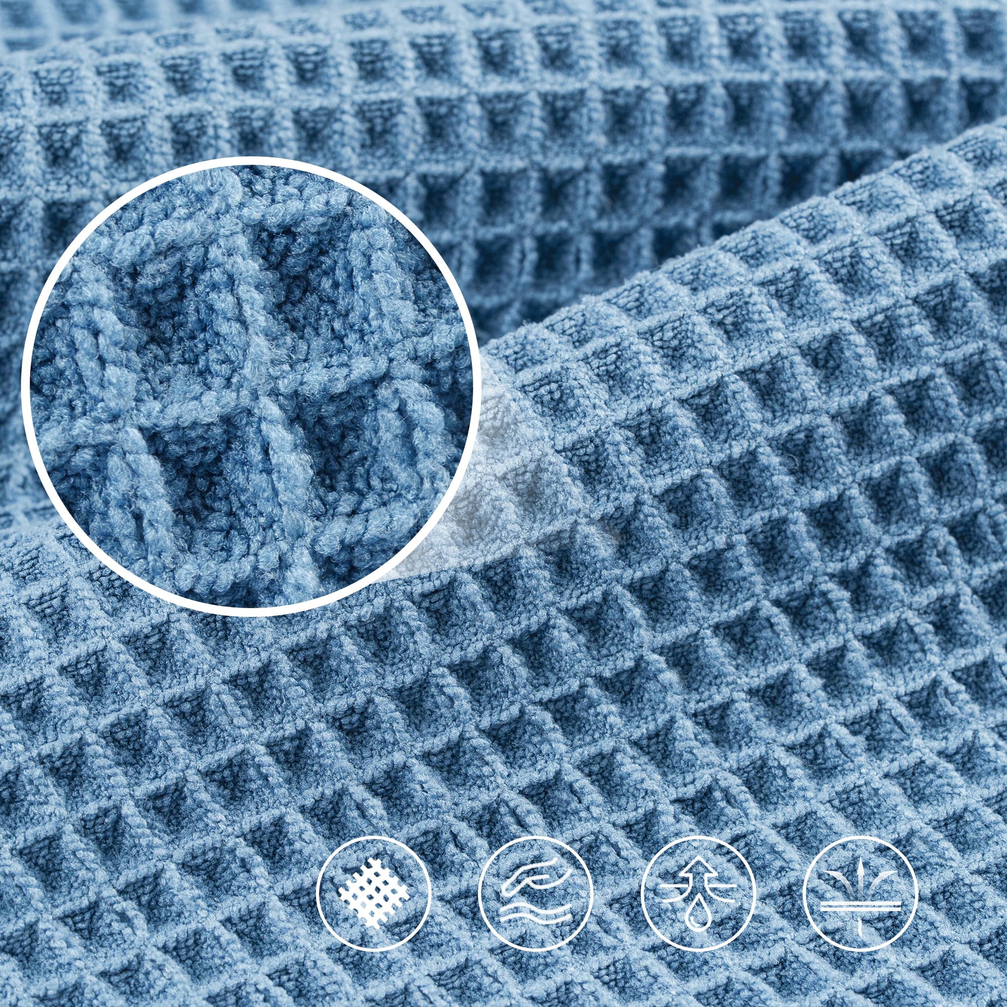 430 GSM Poly Blend Microfiber Quick Dry Waffle Bath Towel (4 Count)