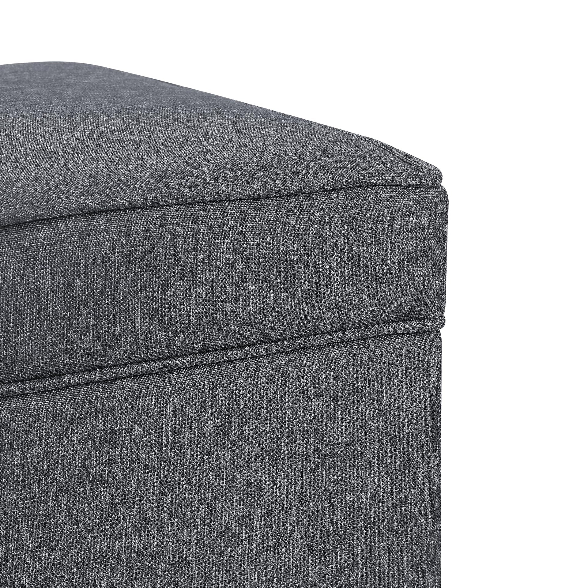 17.5" Square Fabric Ottoman with Storage
