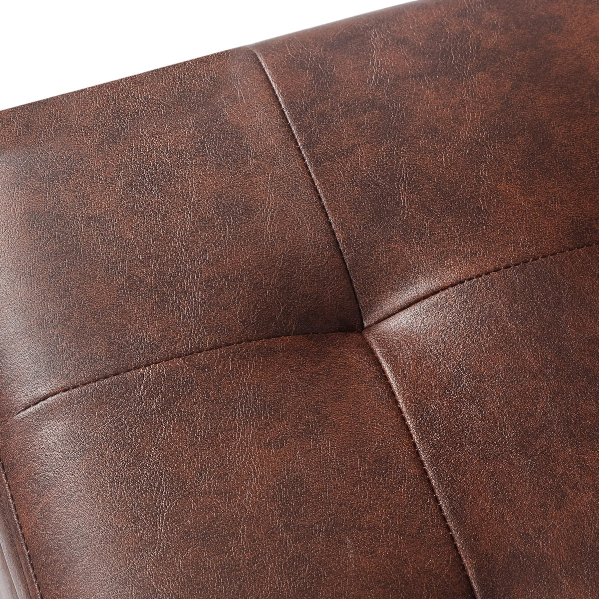 Faux Leather Storage Ottoman