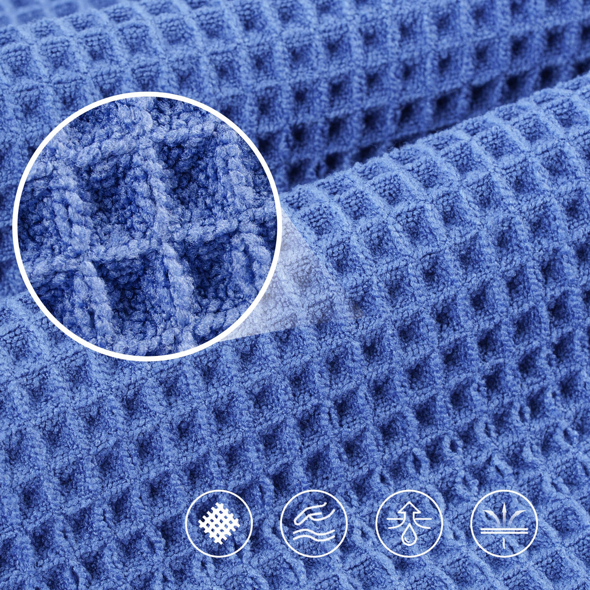 430 GSM Poly Blend Microfiber Quick Dry Waffle Bath Towel (4 Count)