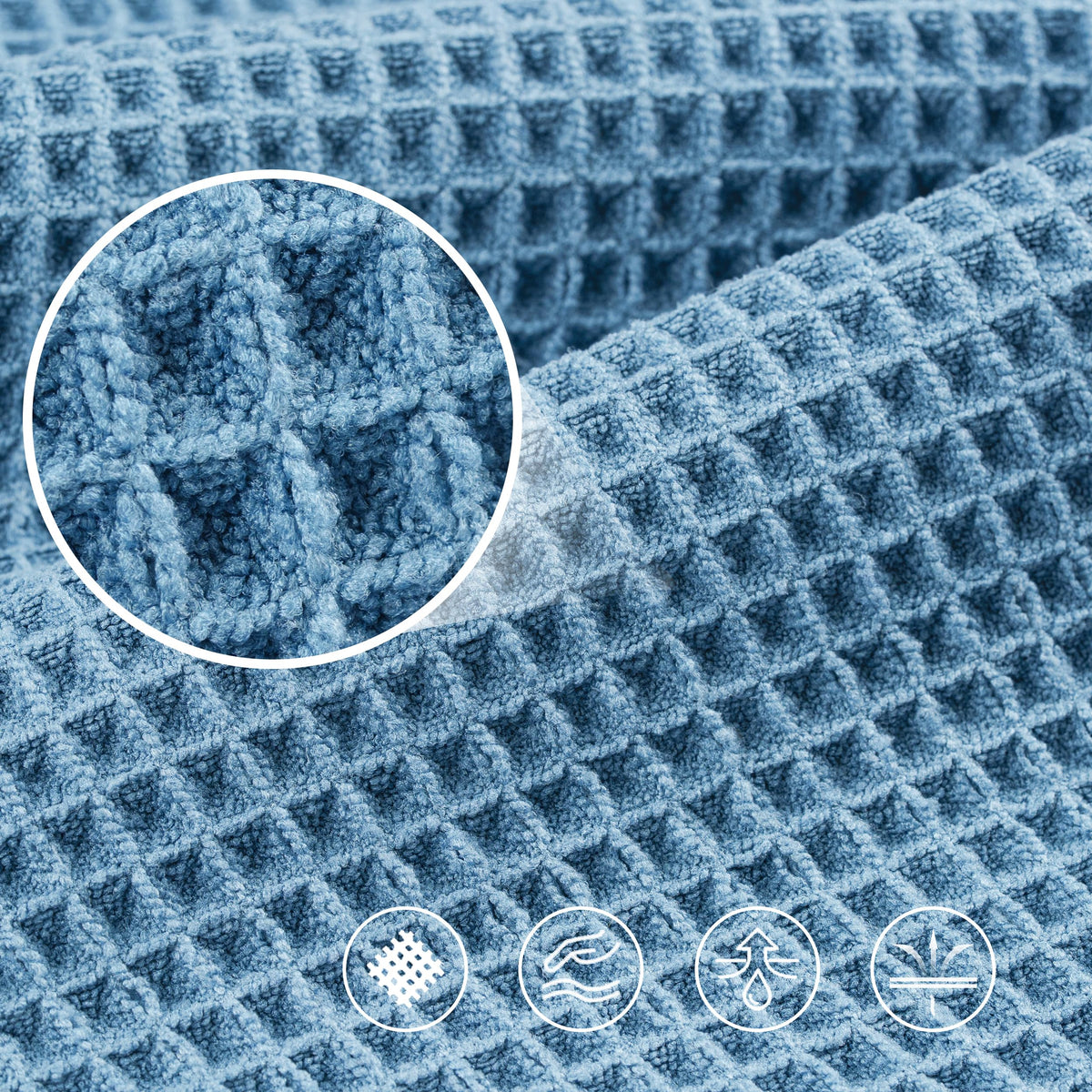 430 GSM Poly Blend Microfiber Quick Dry Waffle Bath Towel (4 Count)