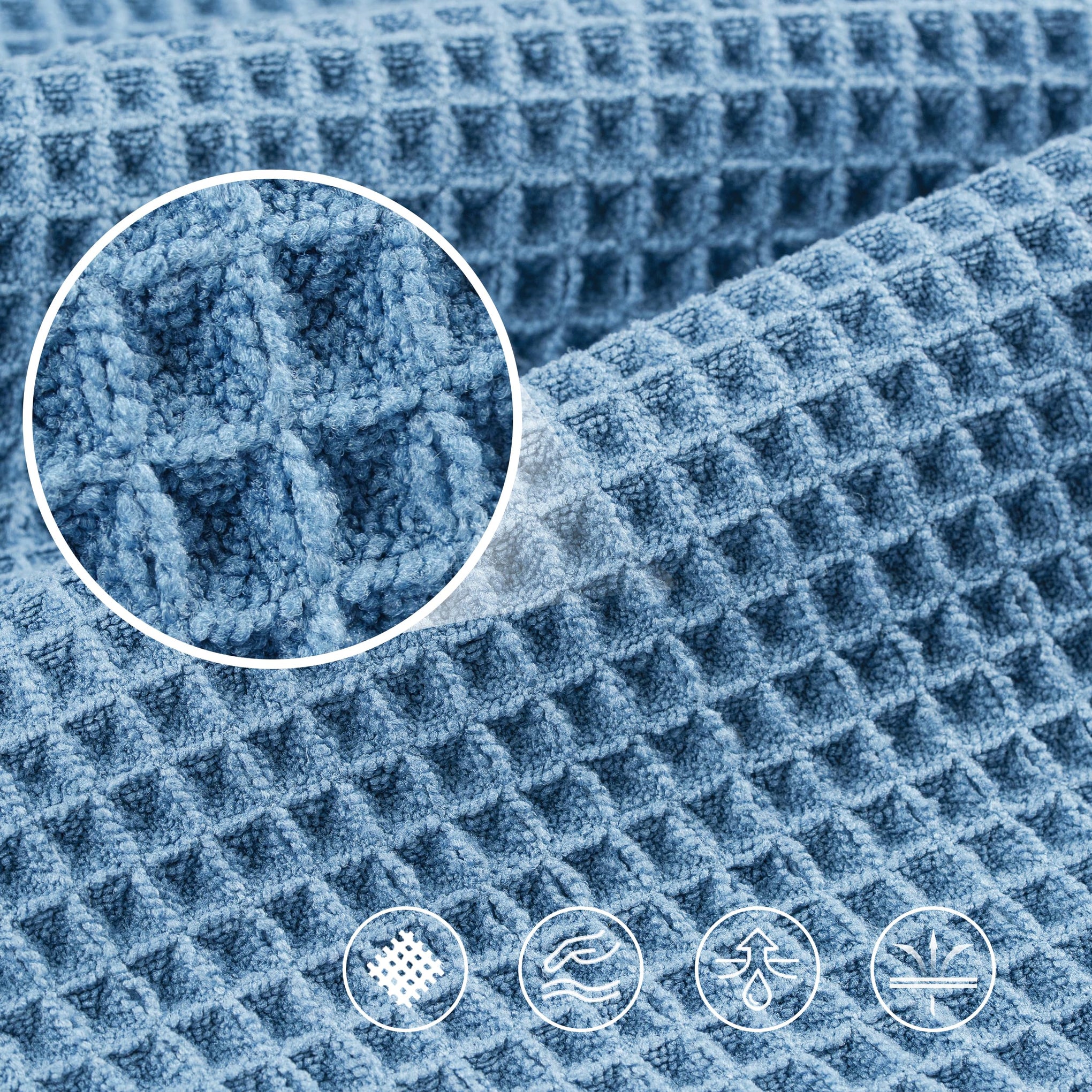 430 GSM Poly Blend Microfiber Quick Dry Waffle Bath Towel (4 Count)