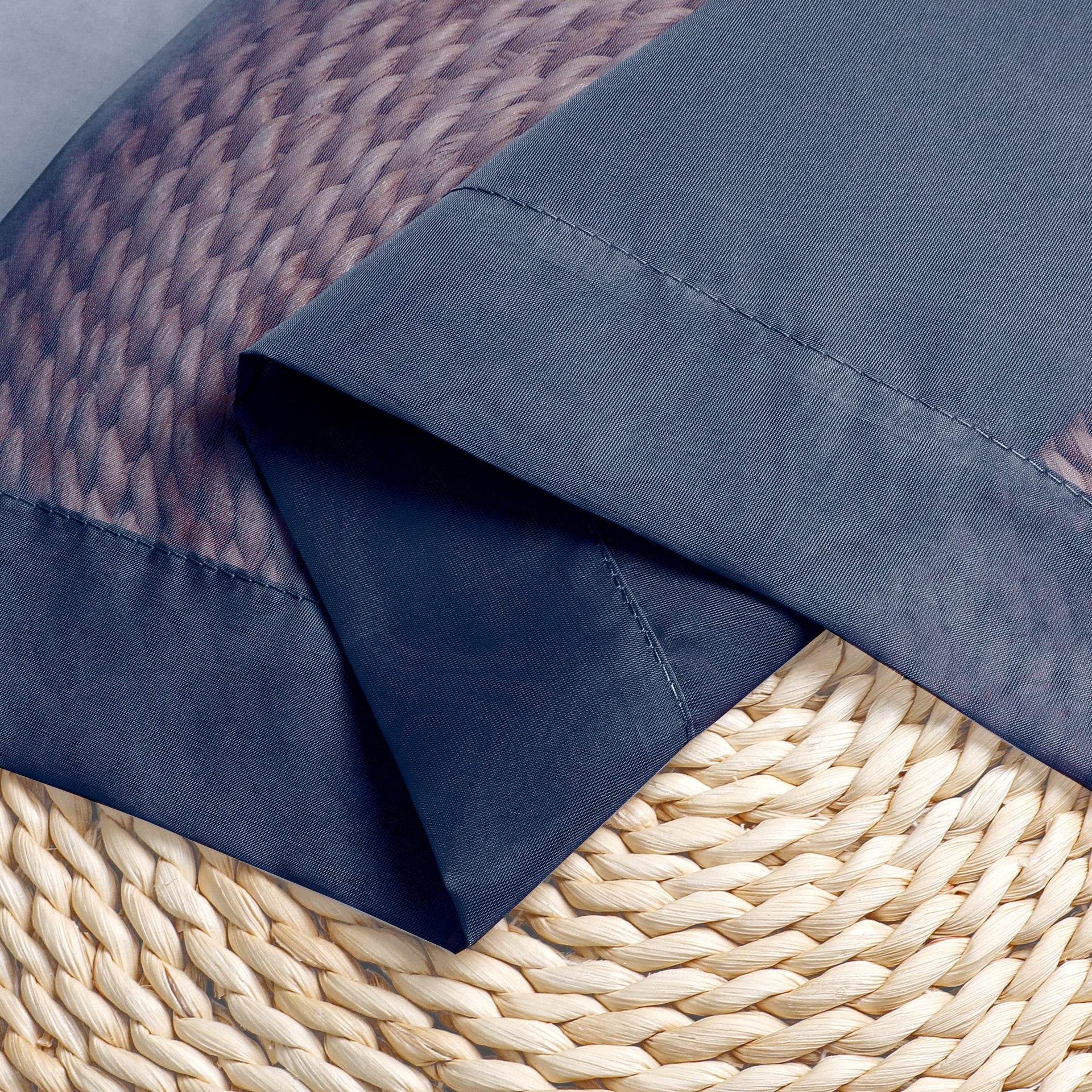 Navy Blue Sheer Valances for Windows (2 Count)