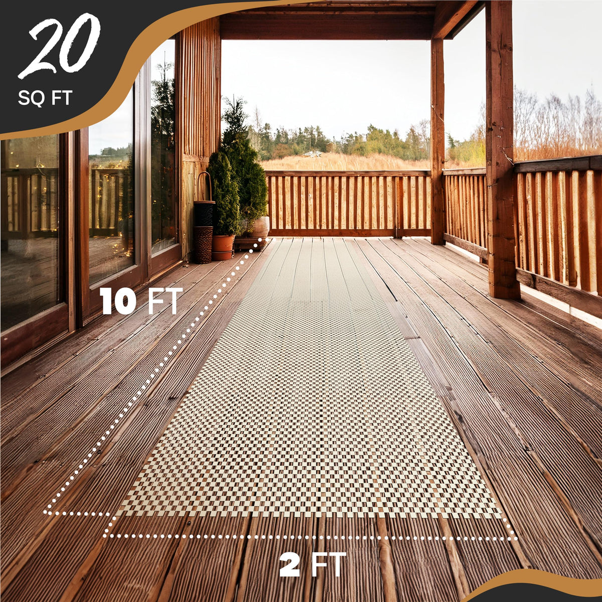2x10 Ft Non Slip Rug Pad (20 Sq Ft)